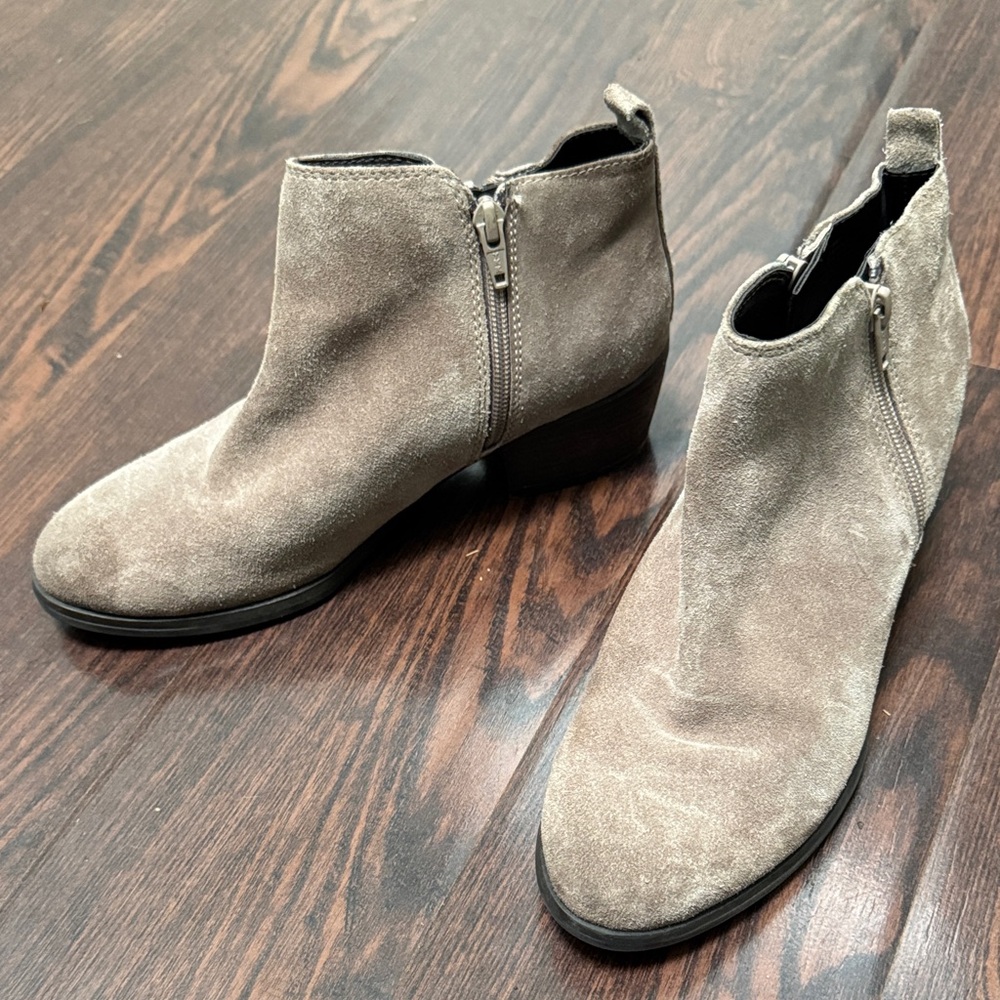 Elegant Taupe Suede Ankle Booties